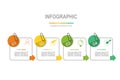 infographic element template, business concept with 4 steps, multi color minimal rectangle shape design for workflow layout, Royalty Free Stock Photo