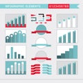 Infographic elements charts, graph, diagram, arrows,signs,bars, buttons,borders etc Royalty Free Stock Photo