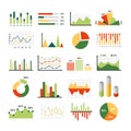 Infographic elements. Graph, chart and bar. Flat business presentation objects for financial statistics, marketing Royalty Free Stock Photo