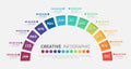 Infographic elements half circle design for all month planners Royalty Free Stock Photo