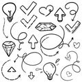 Infographic elements, gems, lamp, hearts Royalty Free Stock Photo