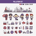 Infographic elements for kids about pollution Royalty Free Stock Photo