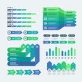 Infographic elements. Modern graphs investment charts info diagrams. Web report info graphic vector template Royalty Free Stock Photo