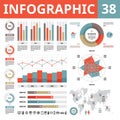 Infographic elements 38. Set of vector design elements in flat style for business presentation, booklet, web site etc. Royalty Free Stock Photo