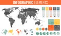 Infographic Elements Set. World map, markers, charts and other elements. Business infographic. Vector Royalty Free Stock Photo