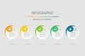 infographic element template, business concept with 5 steps , multi color minimal oval shape design for workflow layout,