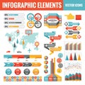 Infographic elements template collection - business vector Illustration in flat design style for presentation, booklet, website Royalty Free Stock Photo