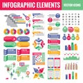 Infographic elements template collection - business vector Illustration in flat design style for presentation, booklet, website Royalty Free Stock Photo