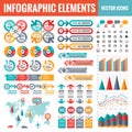 Infographic elements template collection - business vector Illustration in flat design style for presentation, booklet, website Royalty Free Stock Photo