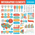 Infographic elements template collection - business vector Illustration for presentation, booklet, website etc. Royalty Free Stock Photo