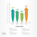 Infographic elements vector for business, arrow 3d icon, web banner, chart, timeline, diagram, options Royalty Free Stock Photo