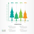 Infographic elements vector for business, tree icon, brochure flyer template, presentation, web, banner design, chart, timeline