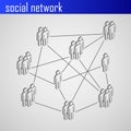 Infographic elements for web or print design with social network icons Royalty Free Stock Photo