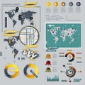 Infographic Elements with World Map