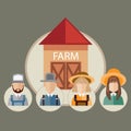 Infographic of farm occupations. Vector illustration decorative design