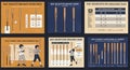 Infographic featuring various baseball bats and player illustrations. The images are Royalty Free Stock Photo