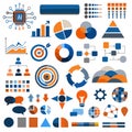 Infographic featuring various elements for data visualization and business analytics. Royalty Free Stock Photo