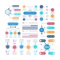 Infographic. Financial charts, workflow graph. Population infocharts. Analytics bar diagram. Teamwork vector