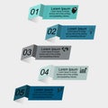 Infographic five steps curved squares Royalty Free Stock Photo