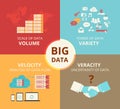 Infographic flat concept illustration of Big data