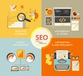 Infographic flat concept illustration of SEO