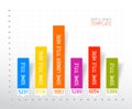 Infographic flat design column graph chart template Royalty Free Stock Photo