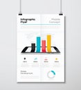 Infographic flyer with a smartphone vector concept illustration