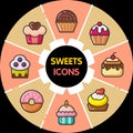 Infographic food icons_cupcakes