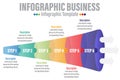 Infographic funnel block chart concept for slide presentation with six 6 Steps, six 6 option, Six 6 point list and funnels shape Royalty Free Stock Photo