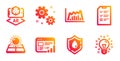 Infographic graph, Blood donation and Sun energy icons set. Work, Interview and Augmented reality signs. Vector