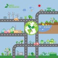 Infographic green ecology city