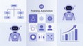 Infographic with Icons and Abstract Shapes Representing Software Development, User Interface (UI), and Digital Workflow Royalty Free Stock Photo