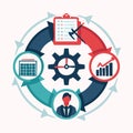 Business Process Management and Workflow Cycle Royalty Free Stock Photo