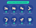 Infographic illustration of How to wash your hands properlyInfographic illustration of How to wash your hands properly Royalty Free Stock Photo