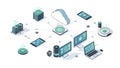 An infographic illustration of various devices connected to a cloud network Royalty Free Stock Photo