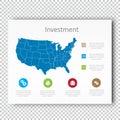 Infographic Investment USA Map Presentation Template, Business Layout design , Modern Style , Vector design illustration Royalty Free Stock Photo