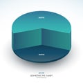 Infographic isometric pie chart template. Share of 60 and 40 percent. Vector illustration