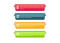 Infographic labels. Color banners template. Info tag with steps. Vector badges set