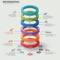 Infographic with layered, colorful rings stacked vertically, labeled Royalty Free Stock Photo