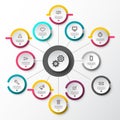 Infographic Layout with Circle Labels. Data Flow Infographics Design