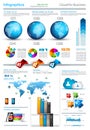 Infographic layout template with world maps. Royalty Free Stock Photo