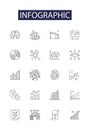 Infographic line vector icons and signs. Visual, Diagram, Illustration, Graph, Design, Representation, Information, Data