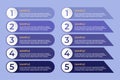 Infographic list menu and list number in purple background