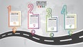 Infographic modern timeline design vector template for business with 4 steps or options illustrate a strategy. Can be used for Royalty Free Stock Photo