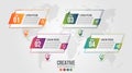 Infographic modern timeline design vector template for business with 5 steps or options illustrate a strategy. Can be used for Royalty Free Stock Photo