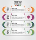 Infographic modern timeline design vector template for business with 4 steps or options illustrate a strategy. Can be used for Royalty Free Stock Photo