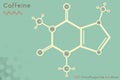 Infographic of the molecule of Caffeine Royalty Free Stock Photo