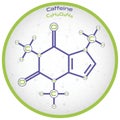 Infographic of the molecule of Caffeine Royalty Free Stock Photo