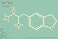 Infographic of the molecule of Ecstasy Royalty Free Stock Photo