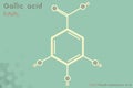 Infographic of the molecule of Gallic acid